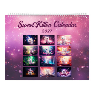 Calendario Gatito Dulce Año 2027 Magia