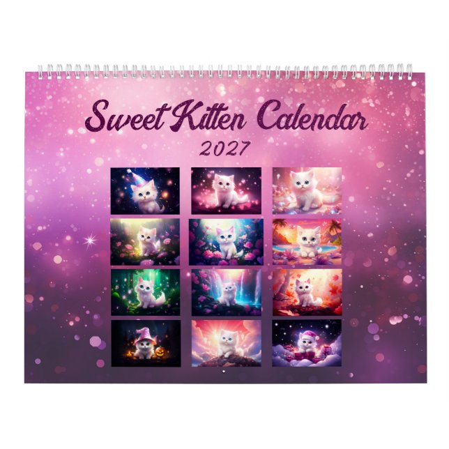 Calendario Gatito Dulce Año 2027 Magia (Tapa)