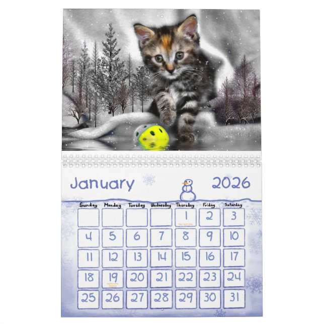Calendario Gatitos sucios (Jan 2026)