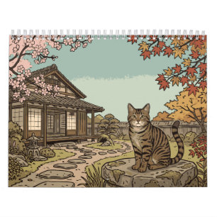 Calendario Gato Atigrado Japón – 12 Meses de Japón Nostálgico