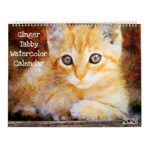 Calendario Gato Atigrado Naranja Amante Dueño Gato Mermelada 