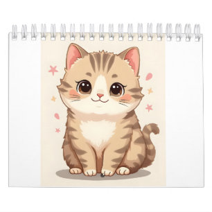 Calendario Gato brillante: Kawaii dulce arte gatito para cual