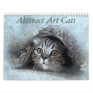 Calendario Gato de Arte Abstracto