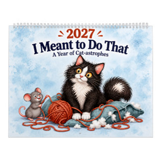 Calendario Gato de esmoquin divertido 2027 - Lo hice a propós