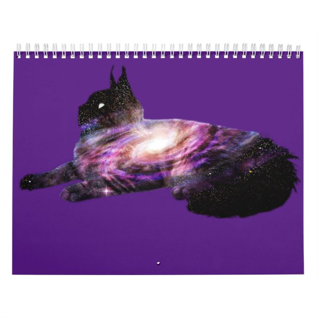 Calendario Gato del espacio de galaxia Vía Láctea  (Tapa)