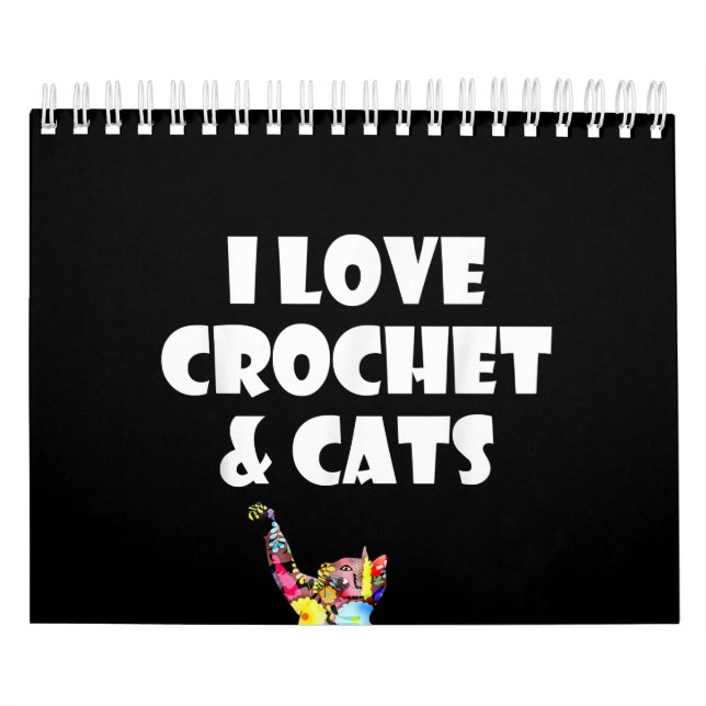 Calendario Gato I Amo Crochet & Cats Embroidery Needlepoint (Tapa)