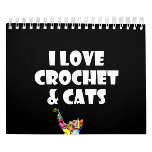Calendario Gato I Amo Crochet & Cats Embroidery Needlepoint