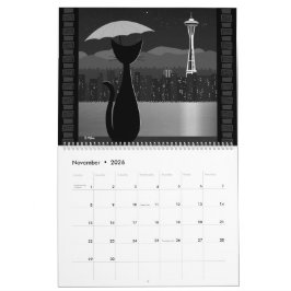 Calendario Gato Viajero de Mitad de Siglo