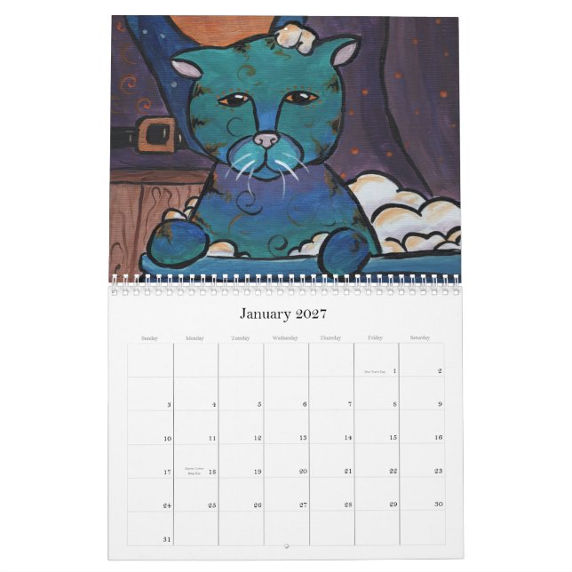 Calendario Gatos 2010 del arte (Jan 2027)