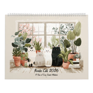 Calendario Gatos caprichosos nórdicos   Hogar acogedor escand