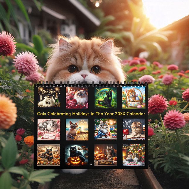 Calendario Gatos Celebrando Vacaciones En El Año 20XX (Subido por el creador)