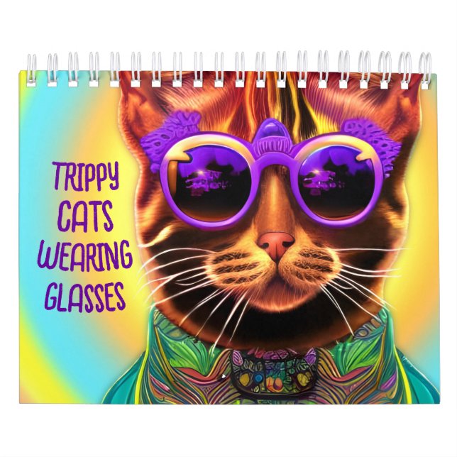 Calendario Gatos Con Gafas Generadas AI (Tapa)
