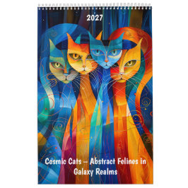 Calendario Gatos Cósmicos – Felinos Abstractos en Reinos Galá