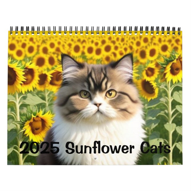 Calendario Gatos de girasol 2025 (Tapa)