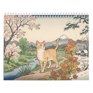 Calendario Gatos de Grabado en Madera Japoneses – 12 Meses de