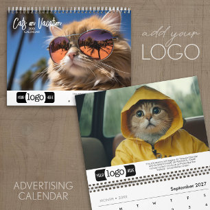 Calendario Gatos de Vacaciones - Agregar Logo para Regalo de 