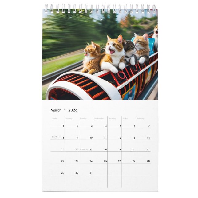 Calendario Gatos divertidos (Mar 2026)