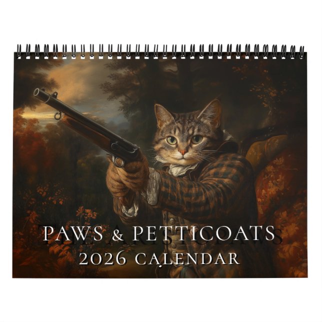 Calendario Gatos en viejos cuadros principales en el calendar (Tapa)