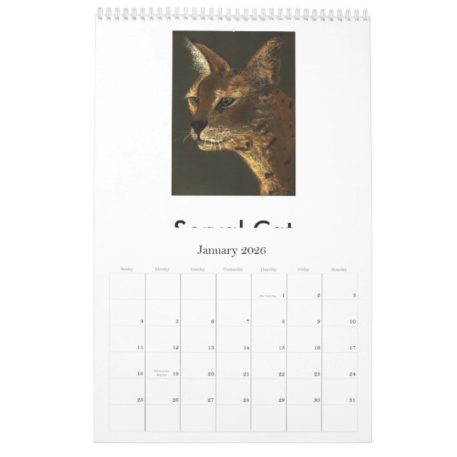 Calendario Gatos grandes en peligro (Jan 2026)