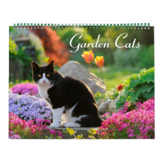 Calendario Gatos Jardín - tamaño grande