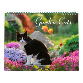 Calendario Gatos Jardín - tamaño grande