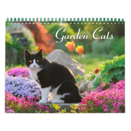 Calendario Gatos Jardín - tamaño mediano