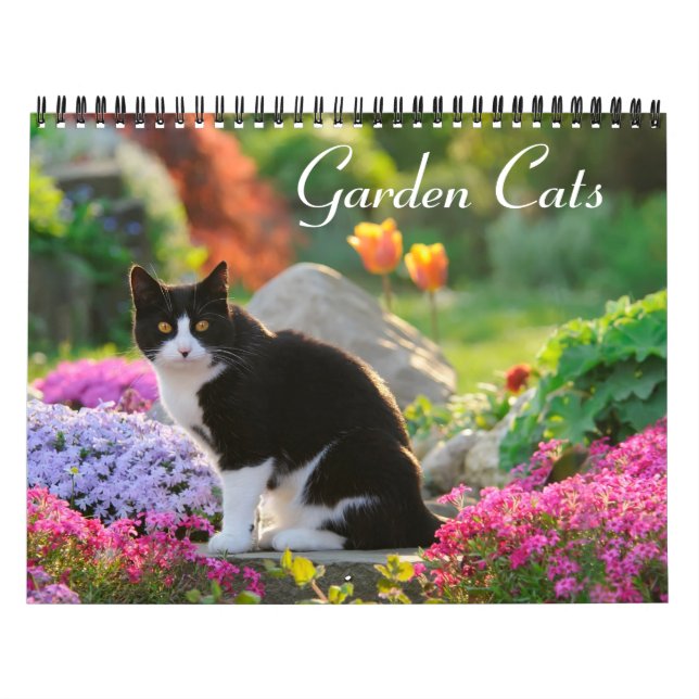 Calendario Gatos Jardín - tamaño mediano (Tapa)