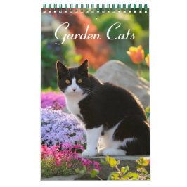 Calendario Gatos Jardín - tamaño pequeño