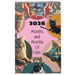 Calendario Gatos meses amante del gato kitten loco