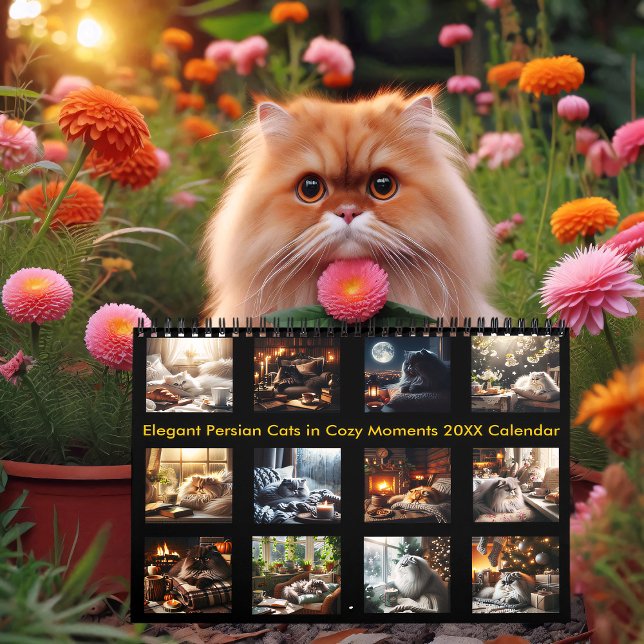 Calendario Gatos persas elegantes en momentos acogedores 20XX (Subido por el creador)