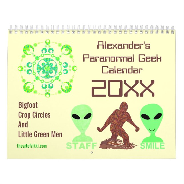 Calendario Geek paranormal 20XX Alienígenas de pie de montaña (Tapa)