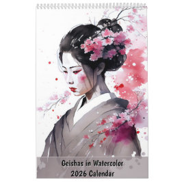 Calendario Geishas in Watercolor – 2026 Calendar