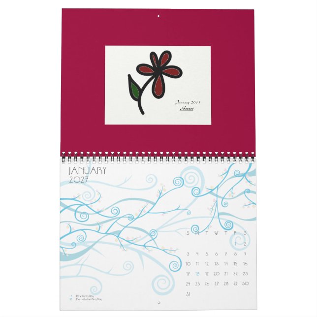 Calendario Gemas de la flor (Jan 2027)