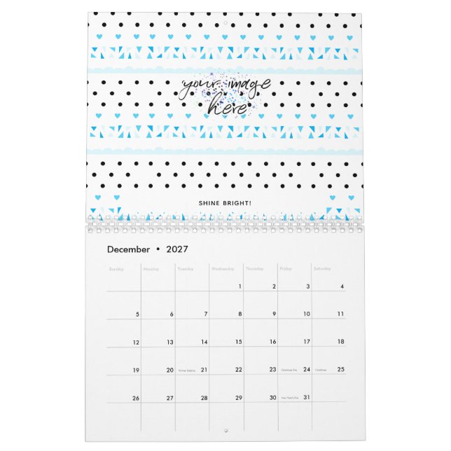 Calendario Geometría azul (Dec 2027)