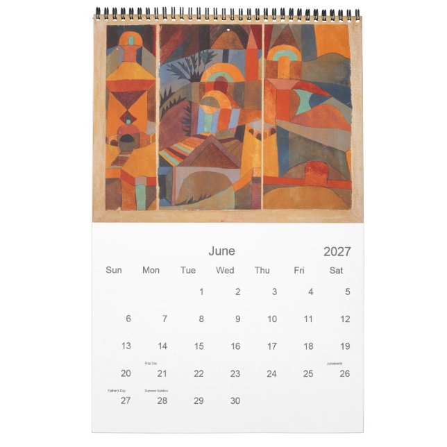 Calendario Geométrico abstracto de Paul Klee (Jun 2027)