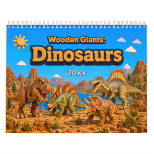 Calendario Gigantes de Madera: Dinosaurios   Pared de Dinosau
