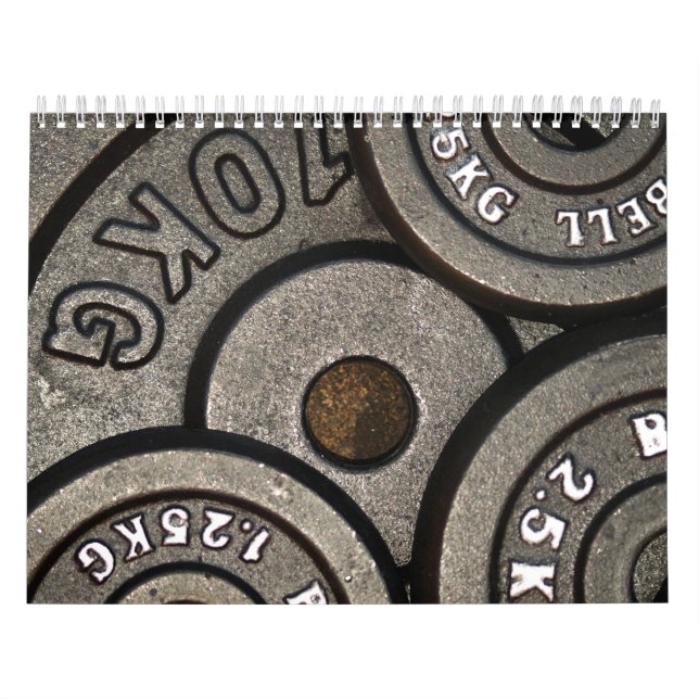 Calendario Gimnasio negro Pesa la aptitud (Tapa)