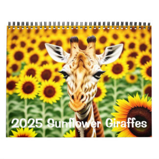 Calendario Girafas y girasoles de 2025