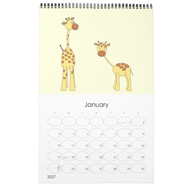 Calendario Giraffes 2014. Personalizados. (Jan 2027)