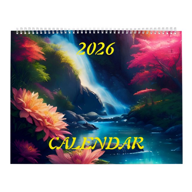 Calendario Gloriosa y espléndida cascada de 2026 (Tapa)