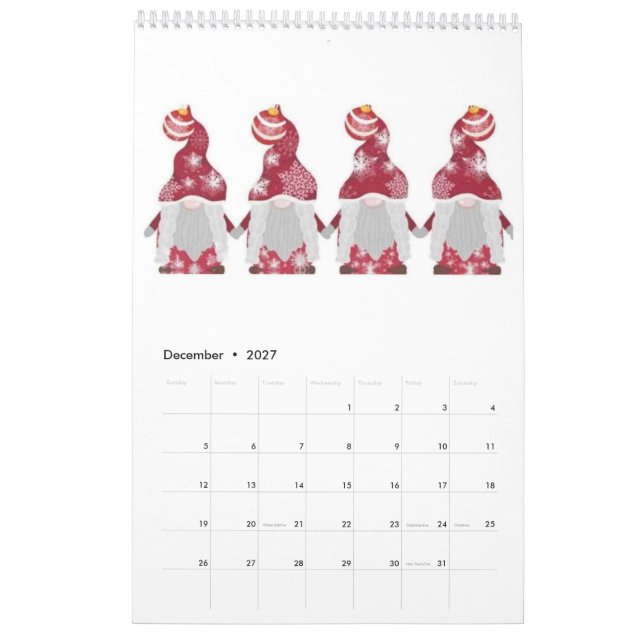 Calendario Gnome (Dec 2027)