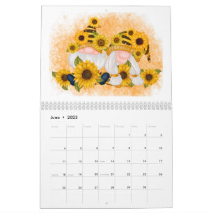 Calendario Gnome Cuidado Whimsical Adorable Cualqu