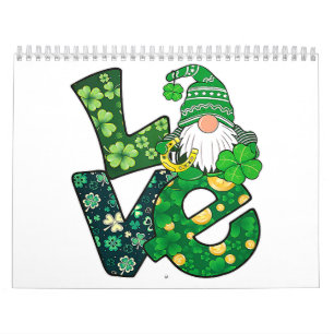 Calendario Gnome Love Funny St Patricks Day