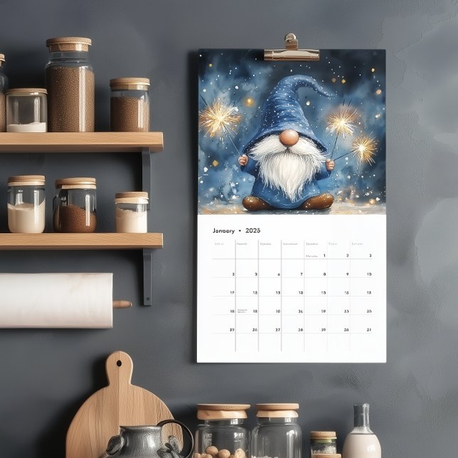 Calendario Gnomes Adorable 2026 Una Página (Subido por el creador)