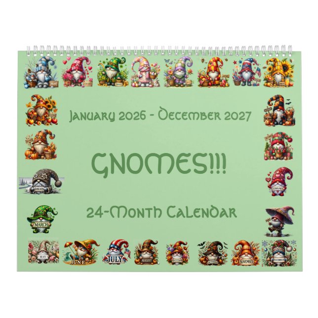 Calendario Gnomes in Hats 2026-2027 24-Month Calendar         (Tapa)