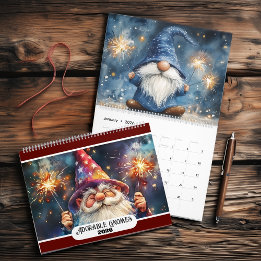 Calendario Gnomos Adorables 2027 Dos Páginas Mediano