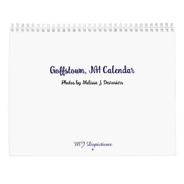 Calendario Goffstown NH Calendar (Reverso)