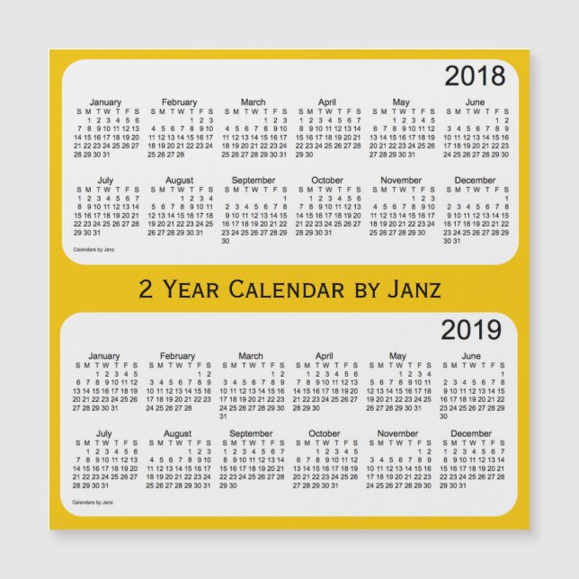 Calendario Gold de 2 años 2 2018-2019 de enero (Anverso)