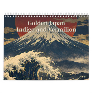 Calendario Golden Japan Indigo and Vermilion Japanese Art