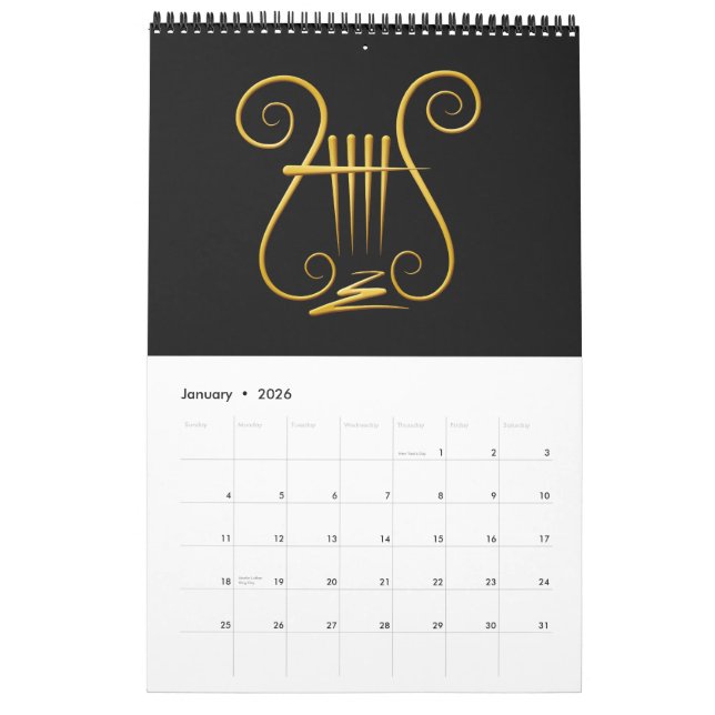 Calendario Golden Lyre (Jan 2026)